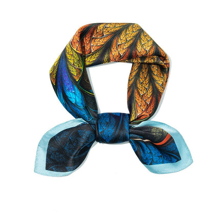 BCHICU Blue 70cm*70cm 100% Silk Small Square Scarf Fashion Commuting Style