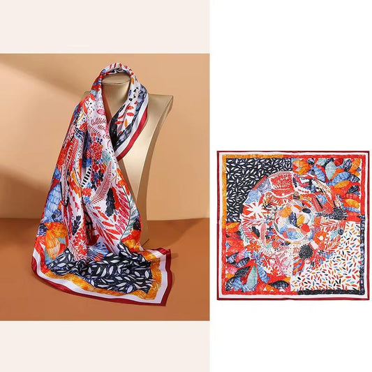 BCHICU Born In Summer Flowers 68cm*68cm 100% Silk Small Square Scarf