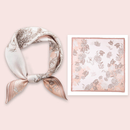 BCHICU 100% Premium Valentine's Day Silk Scarf Small Square Silk 53cm*53cm Neckerchiefs&Bandana