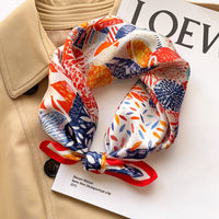BCHICU Red Color Scheme 50cm*50cm 100% Small Square Silk Scarf Neckerchiefs&Bandana
