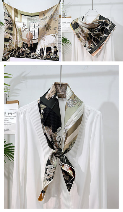 BCHICU Double-Sided Heterochromatic Printing 10# 88cm*88cm A Large Square 100% Silk Scarves