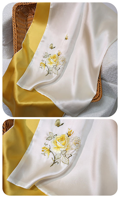 BCHICU Dance Beautifully - Mikin 35cm*155cm 100% Silk Long Scarf Fine Hand Embroidery Double Layer 16mm