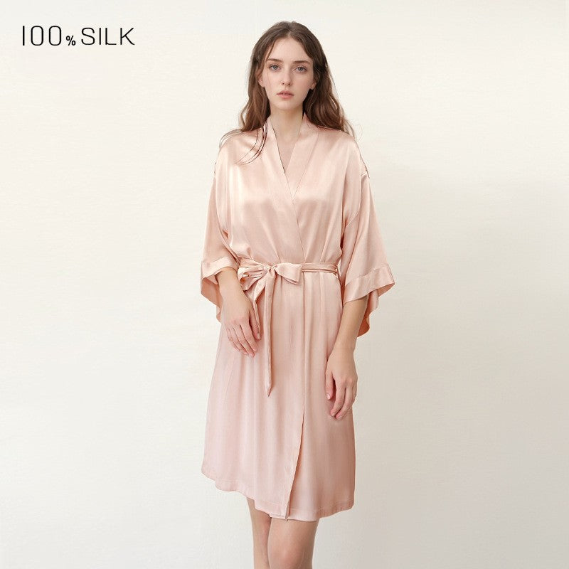 BCHICU 100% Silk Robes and Loungewear Dressing Gown