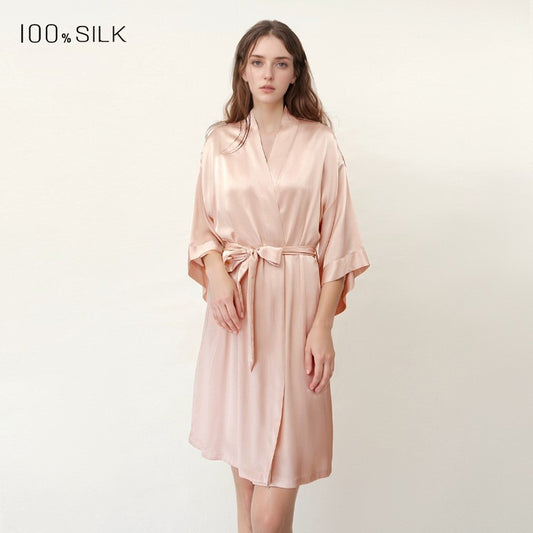 BCHICU 100% Silk Robes and Loungewear Dressing Gown