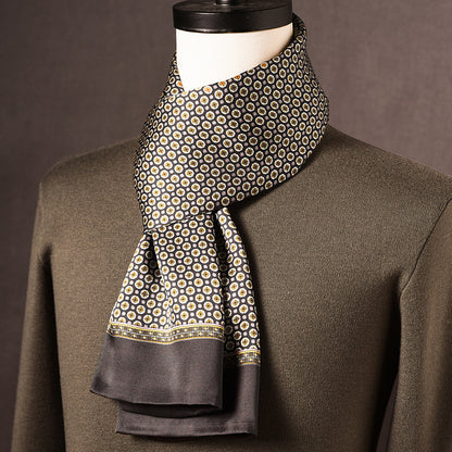 BCHICU 100% Mulberry Silk High-end Men's Scarf 160cm*26cm  : Versatile Long Business Scarf for Spring, Autumn, and Winter — Perfect Gift for Boyfriend