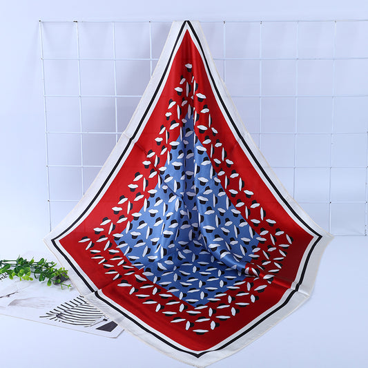 BCHICU Red and Blue Cap 52cm*52cm Print 100% Silk Small Square Silk Scarf Neckerchiefs&Bandana&Handkerchief