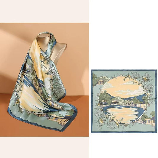 BCHICU Idyllic 68cm*68cm 100% Silk Small Square Scarf