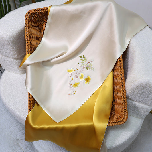 BCHICU Splendor -Mikin 35cm*155cm 100% Silk Long Scarf Fine Hand Embroidery Double Layer 16mm