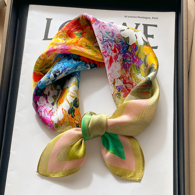 BCHICU 100% Small Square Silk Winter Scarf 53cm*53cm Neckerchiefs&Bandana