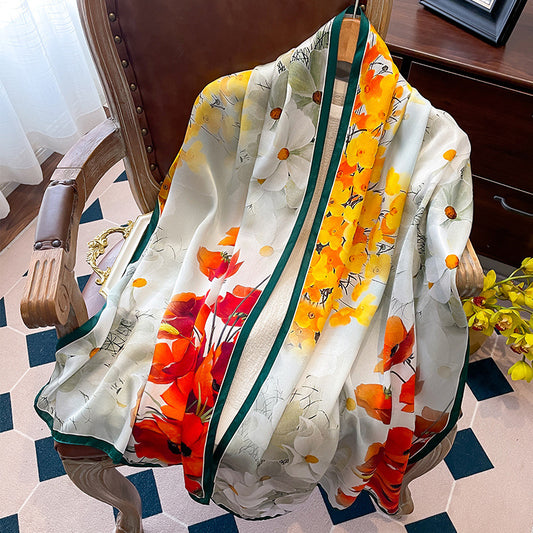 BCHICU Printing 10# 50cm*170cm 100% Silk Shawls&Scarves