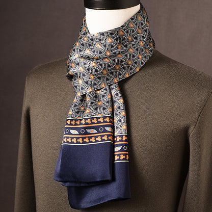 BCHICU 100% Mulberry Silk High-end Men's Scarf 160cm*26cm  : Versatile Long Business Scarf for Spring, Autumn, and Winter — Perfect Gift for Boyfriend
