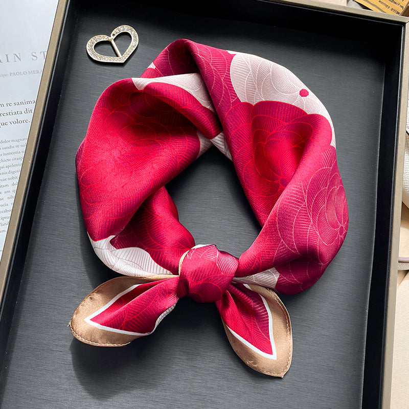 BCHICU 100% Small Square Silk Winter Scarf 53cm*53cm Neckerchiefs&Bandana