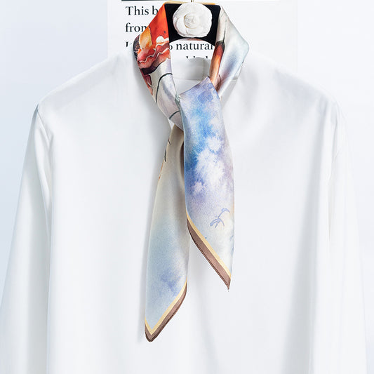 BCHICU Love At First Sight 70cm*70cm 100% Silk Small Square Scarf Fashion Commuting Style