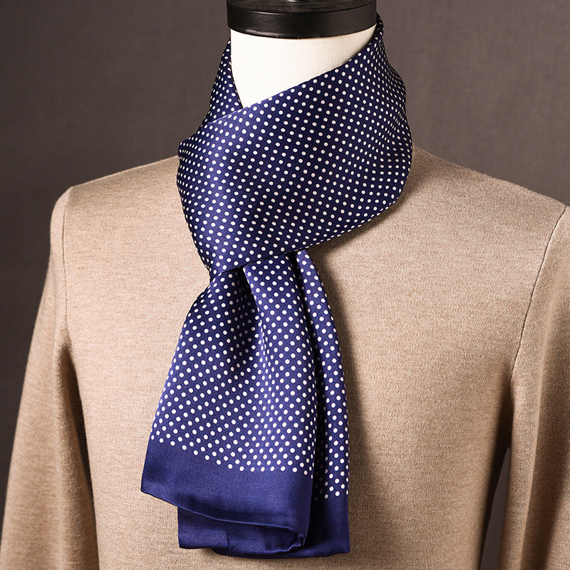BCHICU 100% Mulberry Silk High-end Men's Scarf 160cm*26cm  : Versatile Long Business Scarf for Spring, Autumn, and Winter — Perfect Gift for Boyfriend