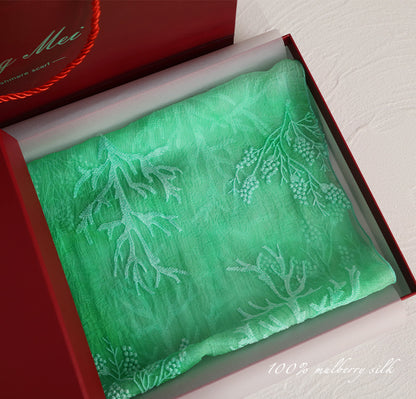 BCHICU 100% Mulberry Silk Tie-Dye Craft | Intangible Cultural Heritage: Elaborately Embroidered Mulberry Silk Long Shawls with a Luxurious Feel