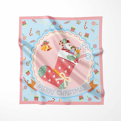 BCHICU Christmas Silk Collection 100% Small Square Silk Winter Scarf 53cm*53cm Neckerchiefs&Bandana