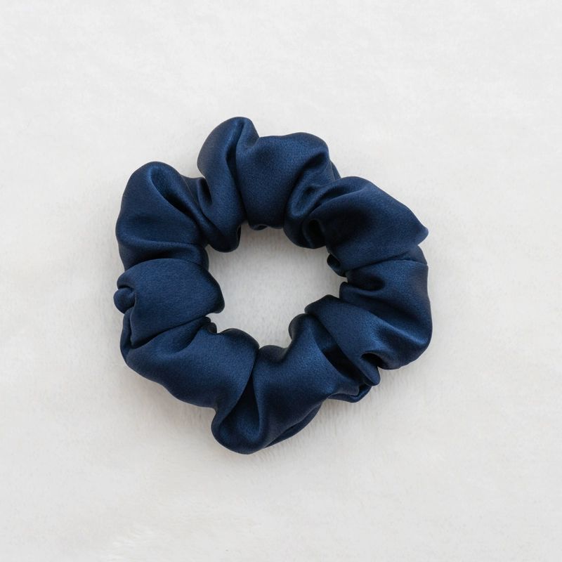 BCHICU Deep Blue Hand-sewn 16mm Silk Hairband 3.5cm Side Width 100% Mulberry Silk