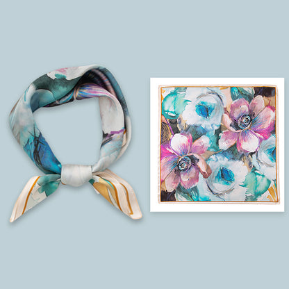 BCHICU 100% Premium Valentine's Day Silk Scarf Small Square Silk 53cm*53cm Neckerchiefs&Bandana
