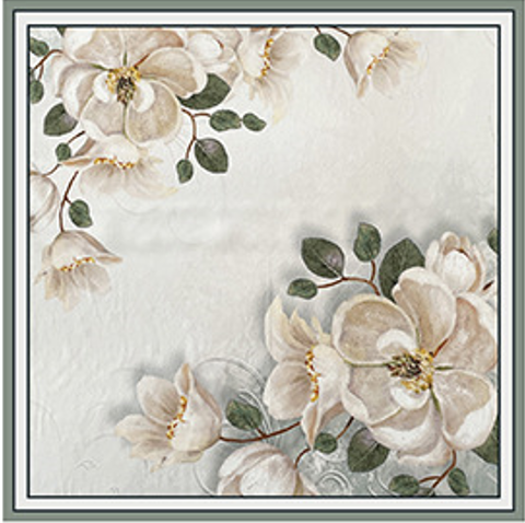 BCHICU Magnolia Liliflora 53cm*53cm Print 100% Silk Small Square Silk Scarf Neckerchiefs&Bandana