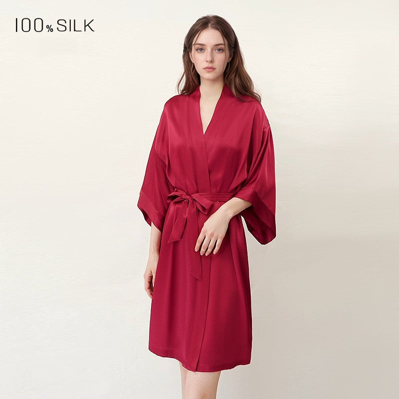 BCHICU 100% Silk Robes and Loungewear Dressing Gown