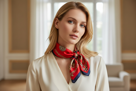 脖子上系上我如下图勾选的丝巾