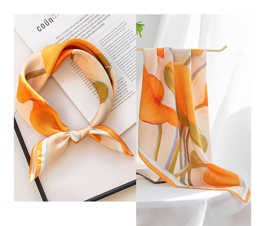 BCHICU 100% Premium Valentine's Day Silk Scarf Small Square Silk 53cm*53cm Neckerchiefs&Bandana
