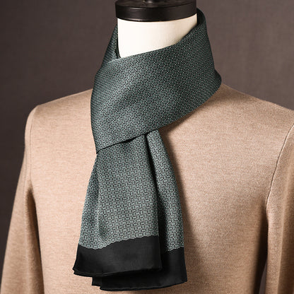 BCHICU 100% Mulberry Silk High-end Men's Scarf 160cm*26cm  : Versatile Long Business Scarf for Spring, Autumn, and Winter — Perfect Gift for Boyfriend