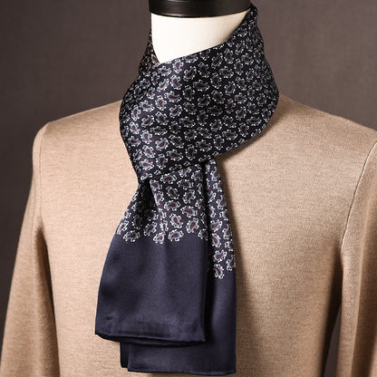 BCHICU 100% Mulberry Silk High-end Men's Scarf 160cm*26cm  : Versatile Long Business Scarf for Spring, Autumn, and Winter — Perfect Gift for Boyfriend