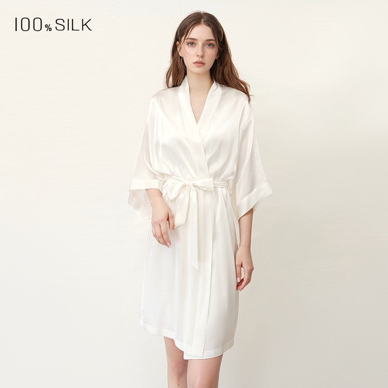 BCHICU 100% Silk Robes and Loungewear Dressing Gown