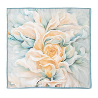 BCHICU Blue-bordered Peonies 53cm*53cm Printing 100% Small Square Silk Scarf Neckerchiefs&Bandana For All Occasions