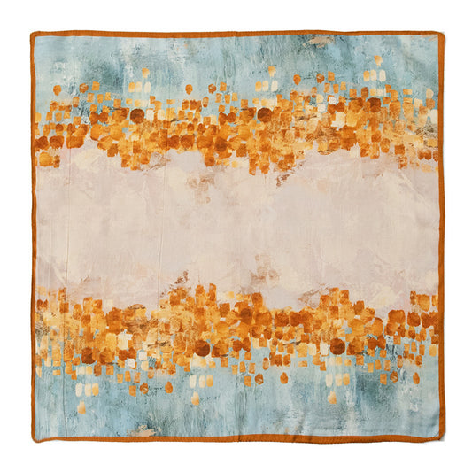 BCHICU Orange Oil Painting 53cm*53cm Printing 100% Small Square Silk Scarf Neckerchiefs&Bandana For All Occasions