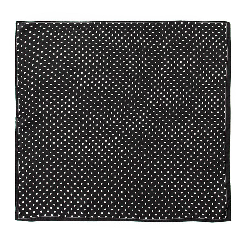 BCHICU White Spots On A Black Background 53cm*53cm Printing 100% Small Square Silk Scarf Neckerchiefs&Bandana For All Occasions