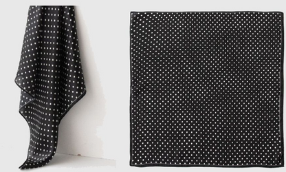 BCHICU White Spots On A Black Background 53cm*53cm Printing 100% Small Square Silk Scarf Neckerchiefs&Bandana For All Occasions