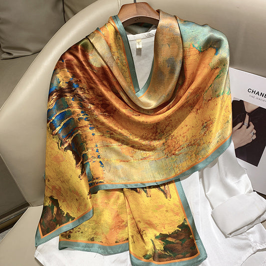 BCHICU 173cm*55cm 100% Silk Shawls