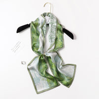 BCHICU PZS03-01# Double Layers 145cm*17cm 100% Small Silk Scarf Neckerchiefs