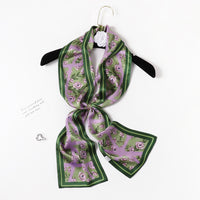 BCHICU PZS03-05# Double Layers 145cm*17cm 100% Small Silk Scarf Neckerchiefs