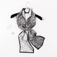 BCHICU PZS04-02# Double Layers 145cm*17cm 100% Small Silk Scarf Neckerchiefs