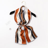 BCHICU PZS06-02# Double Layers 145cm*17cm 100% Small Silk Scarf Neckerchiefs