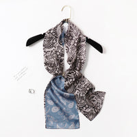 BCHICU PZS07-03# Double Layers 145cm*17cm 100% Small Silk Scarf Neckerchiefs