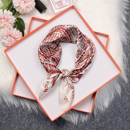 BCHICU S21011 53cm*53cm Print 100% Small Square Silk Scarf Neckerchiefs&Bandana