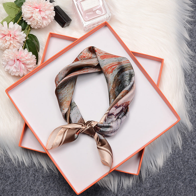 BCHICU S21018 53cm*53cm Print 100% Small Square Silk Scarf Neckerchiefs&Bandana