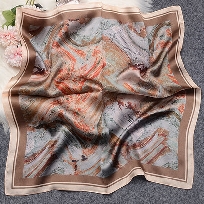 BCHICU S21018 53cm*53cm Print 100% Small Square Silk Scarf Neckerchiefs&Bandana