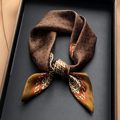 BCHICU Women's Or Men's 100% Small Square Silk Scarf 50cm*50cm  Yellow-Brown Neckerchiefs&Bandana