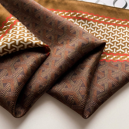 BCHICU Women's Or Men's 100% Small Square Silk Scarf 50cm*50cm  Yellow-Brown Neckerchiefs&Bandana