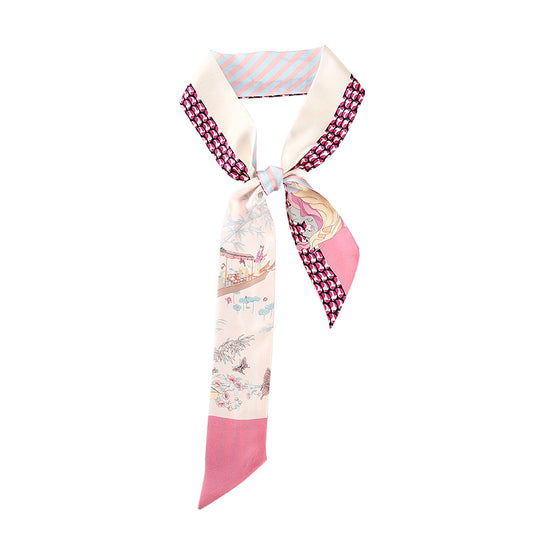 BCHICU Twilly Pink 125cm*6cm 100% Silk (Mulberry Silk)Hypotenuse Hair Bands&Bags Ribbons&Neckband