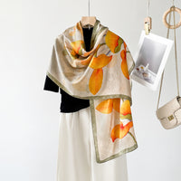 BCHICU ZS25-Orange 55cm*170cm 100% Silk Shawls
