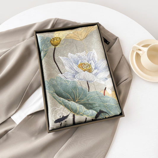 BCHICU ZS25-Lotus Flower 55cm*170cm 100% Silk Shawls