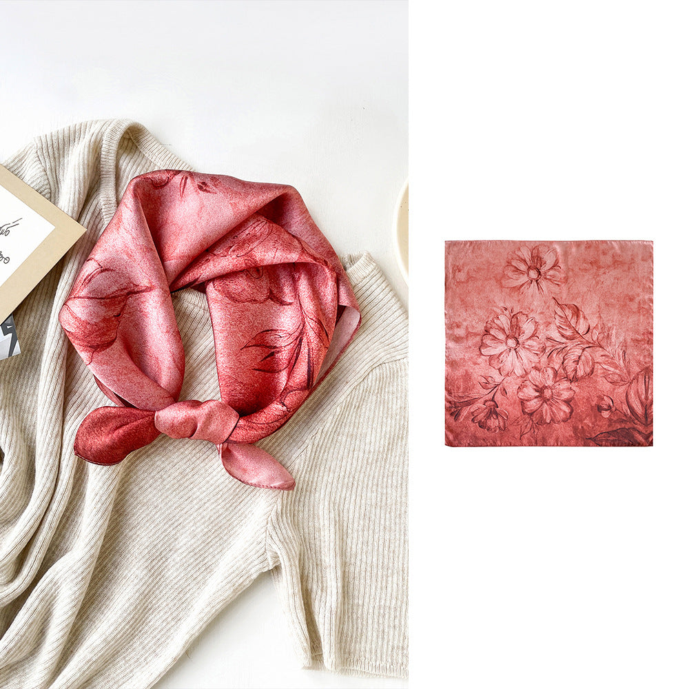 BCHICU 100% Small Square Silk Winter Scarf 53cm*53cm Neckerchiefs&Bandana