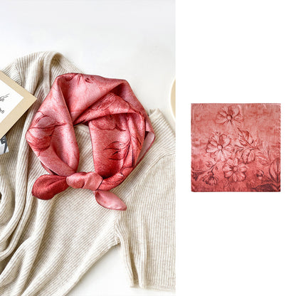 BCHICU 100% Small Square Silk Winter Scarf 53cm*53cm Neckerchiefs&Bandana