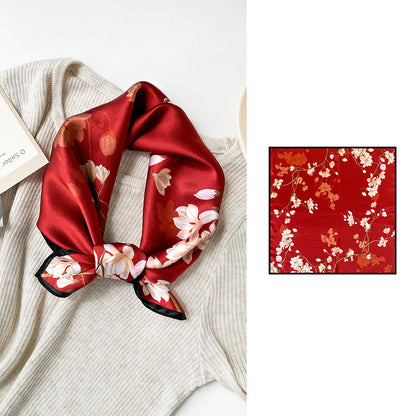BCHICU 100% Small Square Silk Winter Scarf 53cm*53cm Neckerchiefs&Bandana